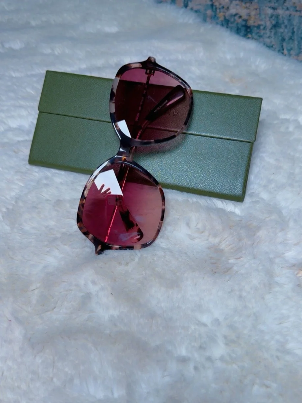Longchamp Pink Tortoiseshell Oversized Sunglasses